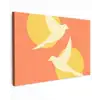 Vogels - Cirkels - Geel Tuinposter op houten frame 2 cm dik klein -3d