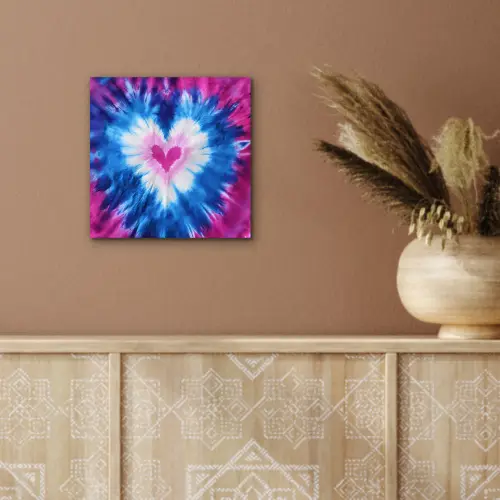 Hartvormig - Tie dye - Paars aluminium wit klein -sfeer4