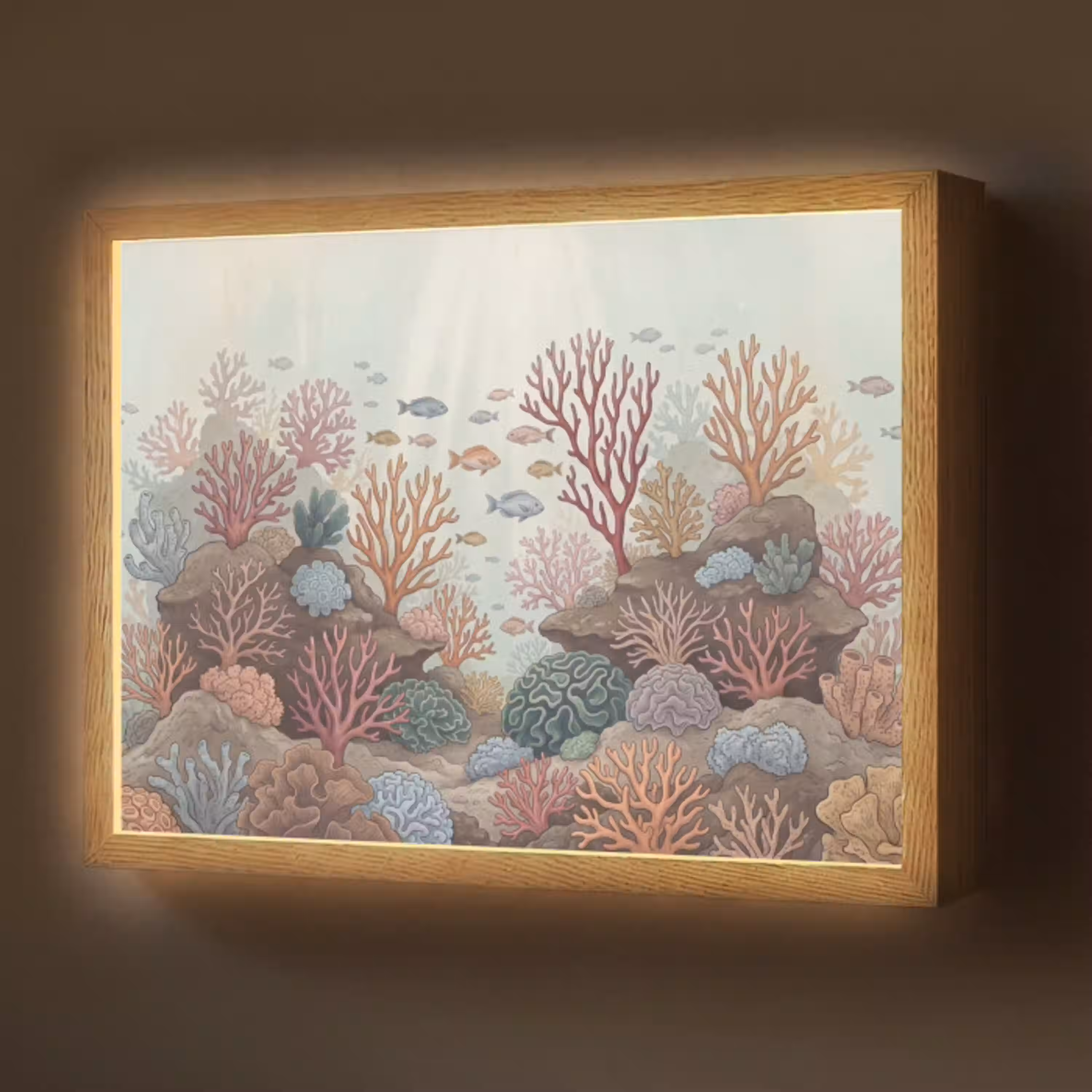 Onderwater - Koraal - Vis - Natuur Light Box met batterij (Wandlamp) middel -z3d_website
