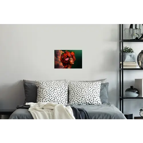 Vrouw - Drankenfruit - Rozen Muursticker klein -slaapkamer