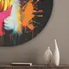Kat - Eten - Patat - Graffiti - Abstract Akoestische PET Vilt - Rond klein -sfeer5_closeup