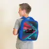 Raceauto - Baan - Neon - Verlichting Kinderrugzak - Blauw middel -sfeer2