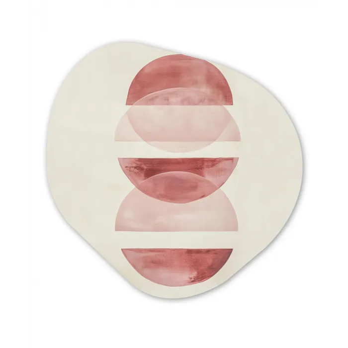 Minimalistisch - Cirkels - Roze Wandcirkel Organisch Plexiglas middel -3d