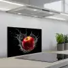 Appel - Rood - Water - Zwart - Fruit keuken achterwand spatscherm klein -3d_schuin