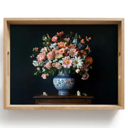Hout - Vaas - Kleuren - Bloemen Dienblad Rechthoek middel -z3d_shopping