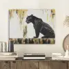 Panter - Zwart - Abstract - Goud PET vilt klein -sfeer1