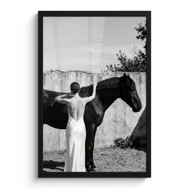 Poster met lijst - Vrouw - Paard - Artistiek