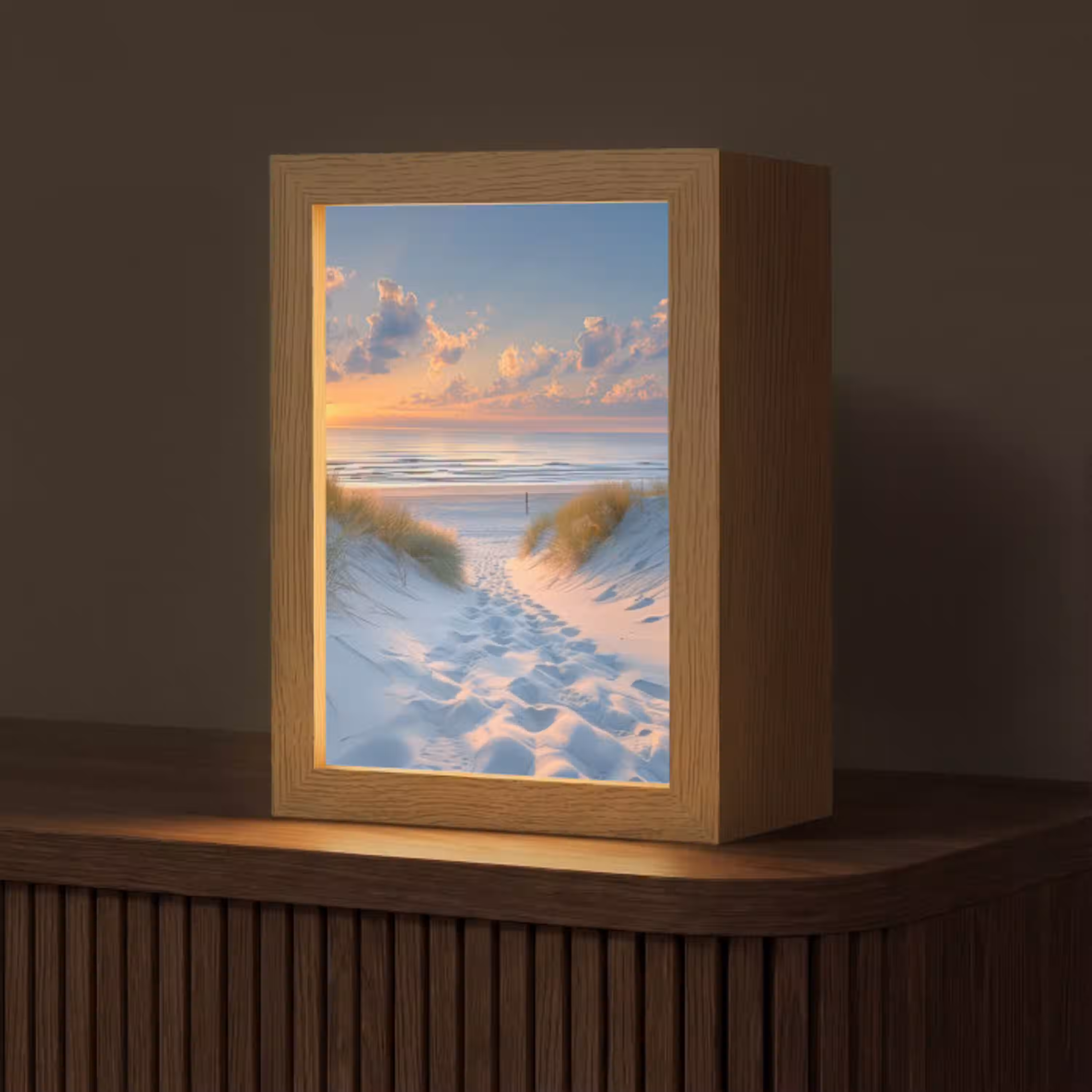 Zonsondergang - Strand - Natuur - Zee - Zomer Light Box met kabel (Tafellamp) klein -z3d_website