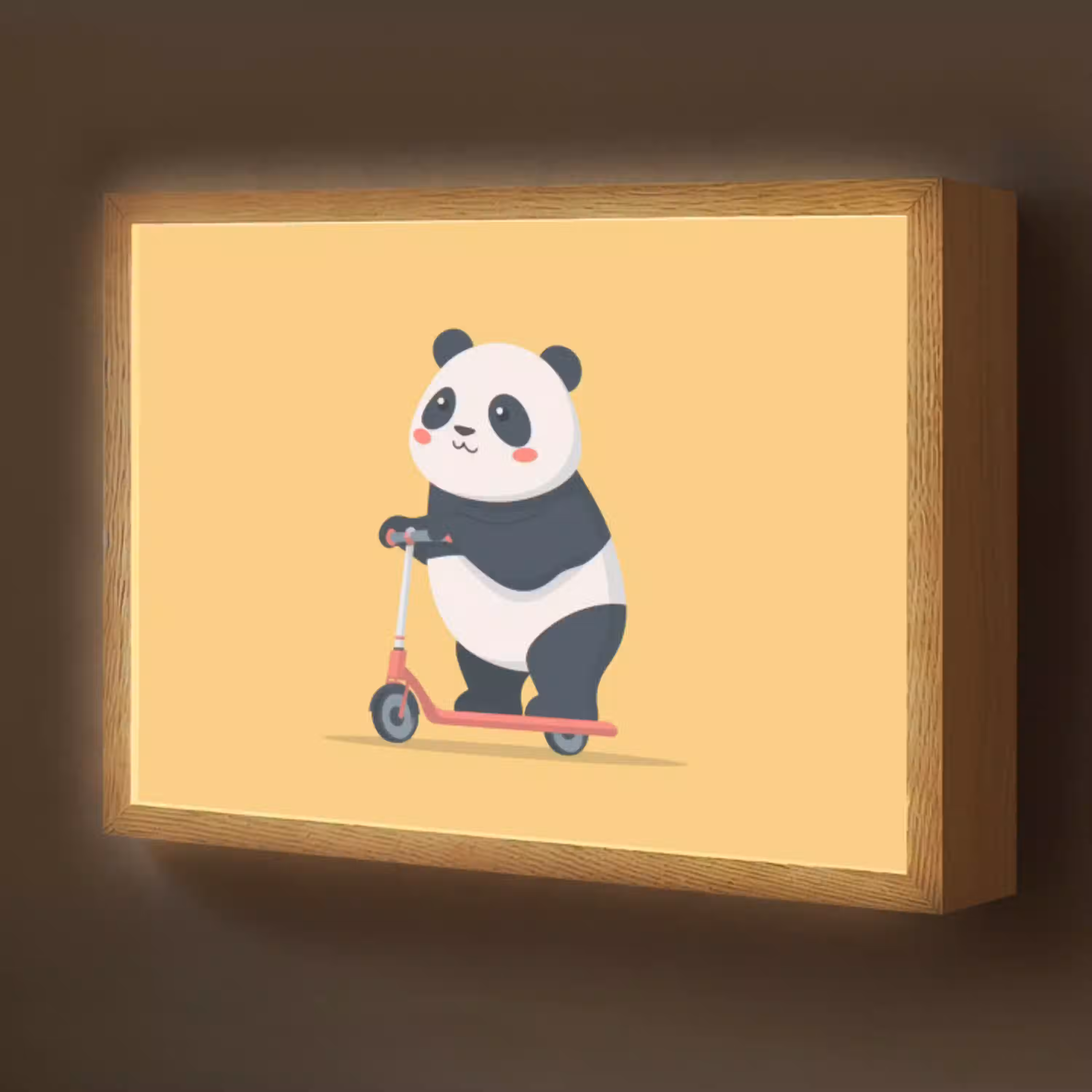 Panda - Step - Geel Light Box met batterij (Wandlamp kind) middel -z3d_website