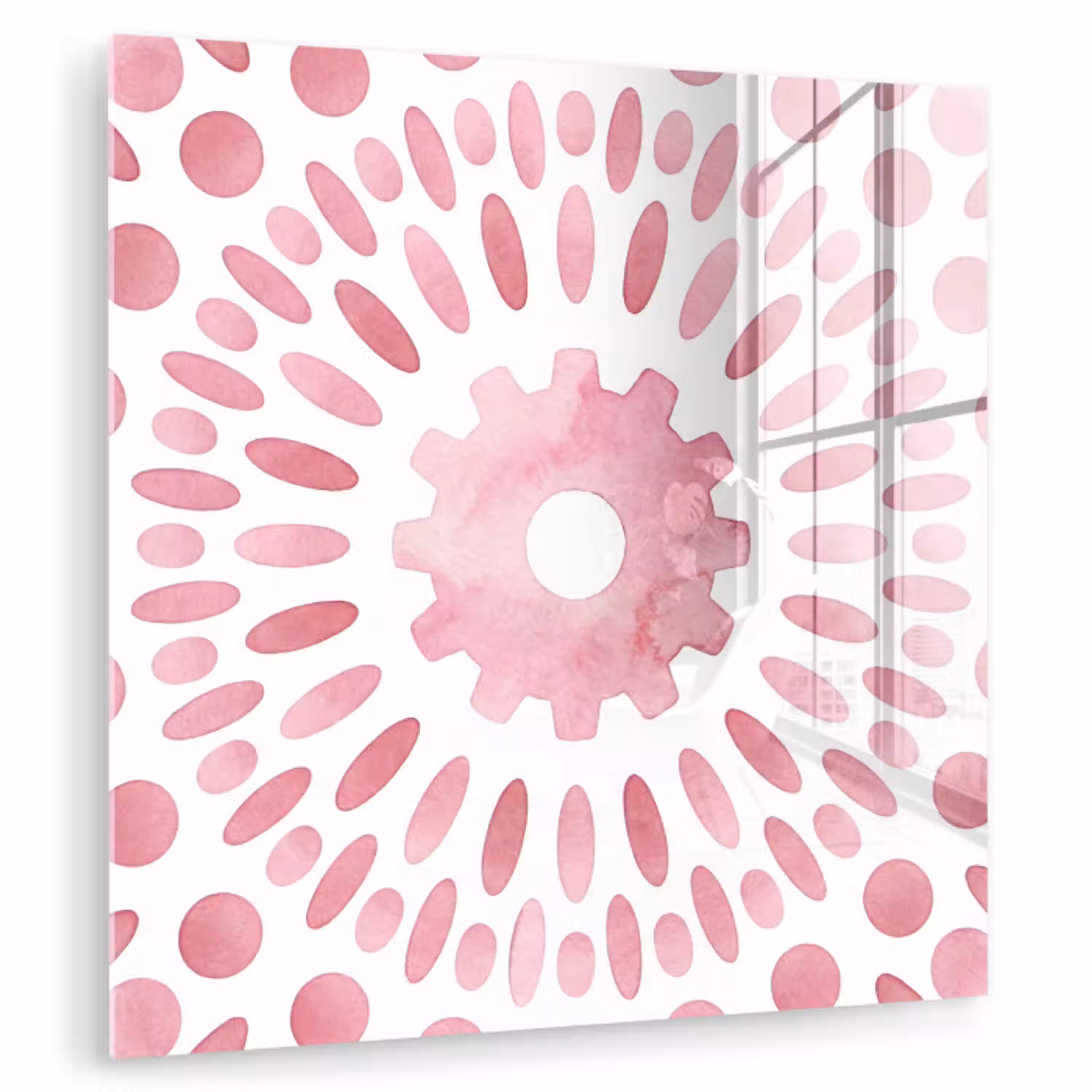 Abstract - Vormen - Patroon - Aquarel - Roze plexiglas 5mm klein -zzzproduct_nieuw