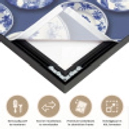 Borden - Floraal - Blauw Textielframe zwart klein 947 -USP_closeupNL