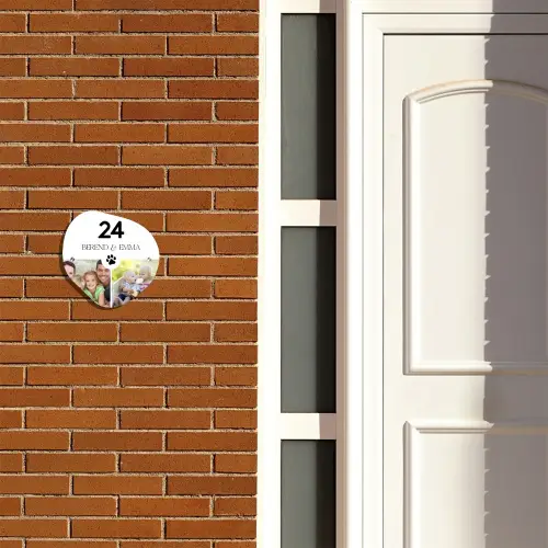 Gezinsportret wit - Klassiek Naambord Organisch middel -sfeer3