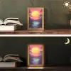 Zon - Geel - Palmbomen - Tropisch Light Box met kabel (Tafellamp) klein -sfeer3