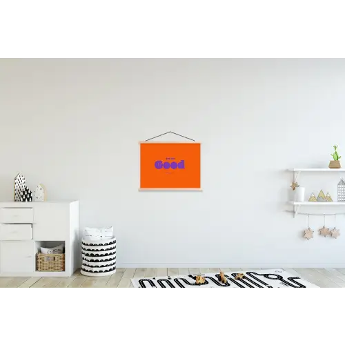 See the good - Paars - Oranje - Smiley textielposter latten blank klein -kinderkamer