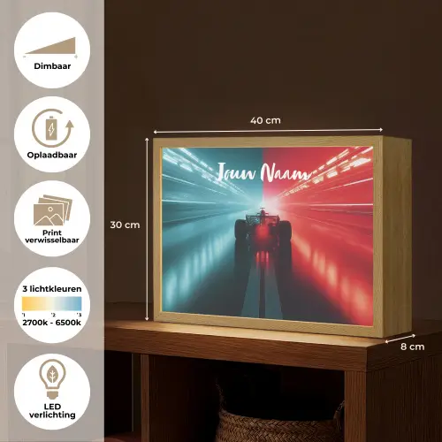 Raceauto - Verlichting - Neon - Rood Light Box met batterij (Wandlamp kind) middel -USP_websiteoverzichtNL