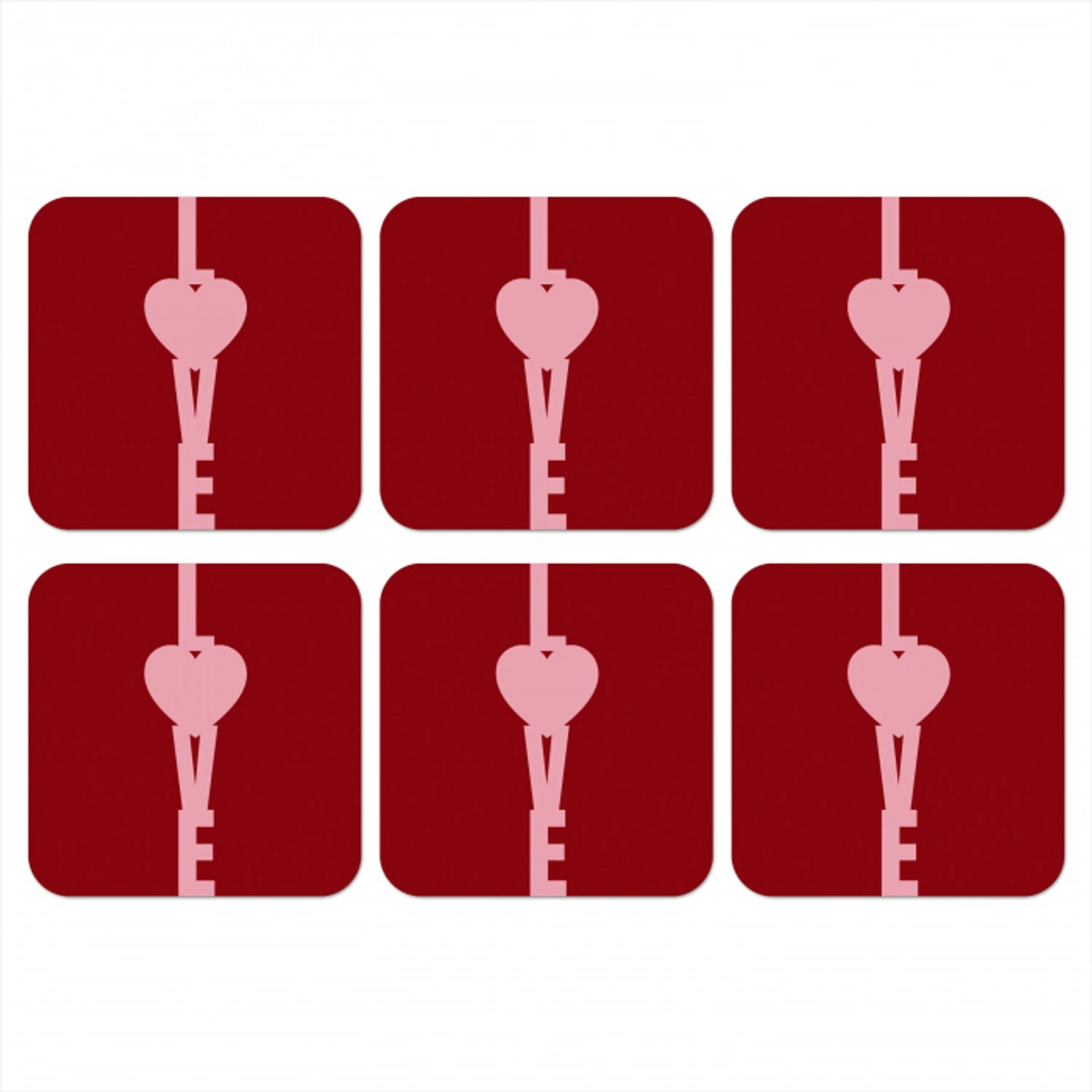 Love - Hart - Rood onderzetter kurk middel -3d