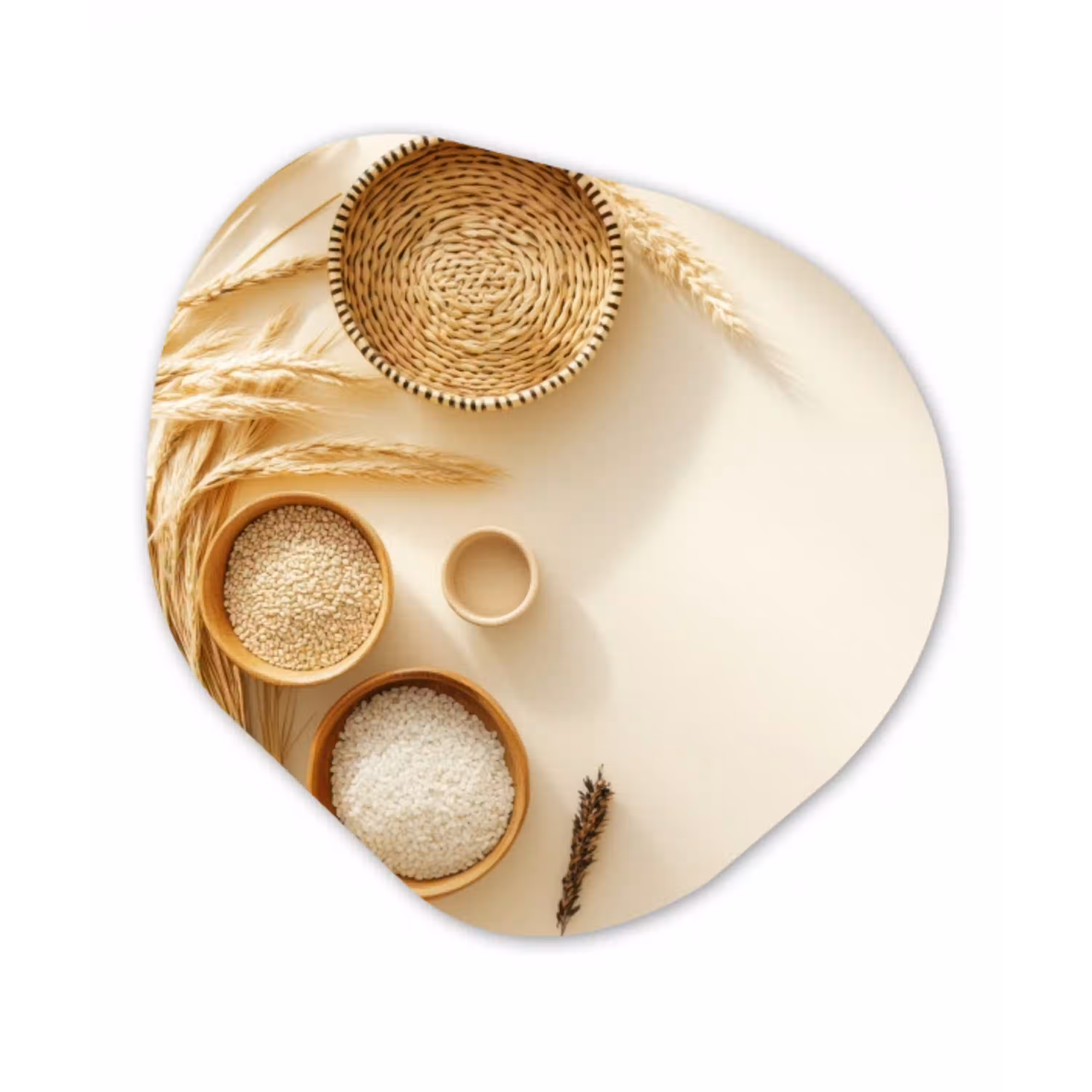 Granen - Hout - Kom - Beige Wandcirkel Organisch Plexiglas middel -3d