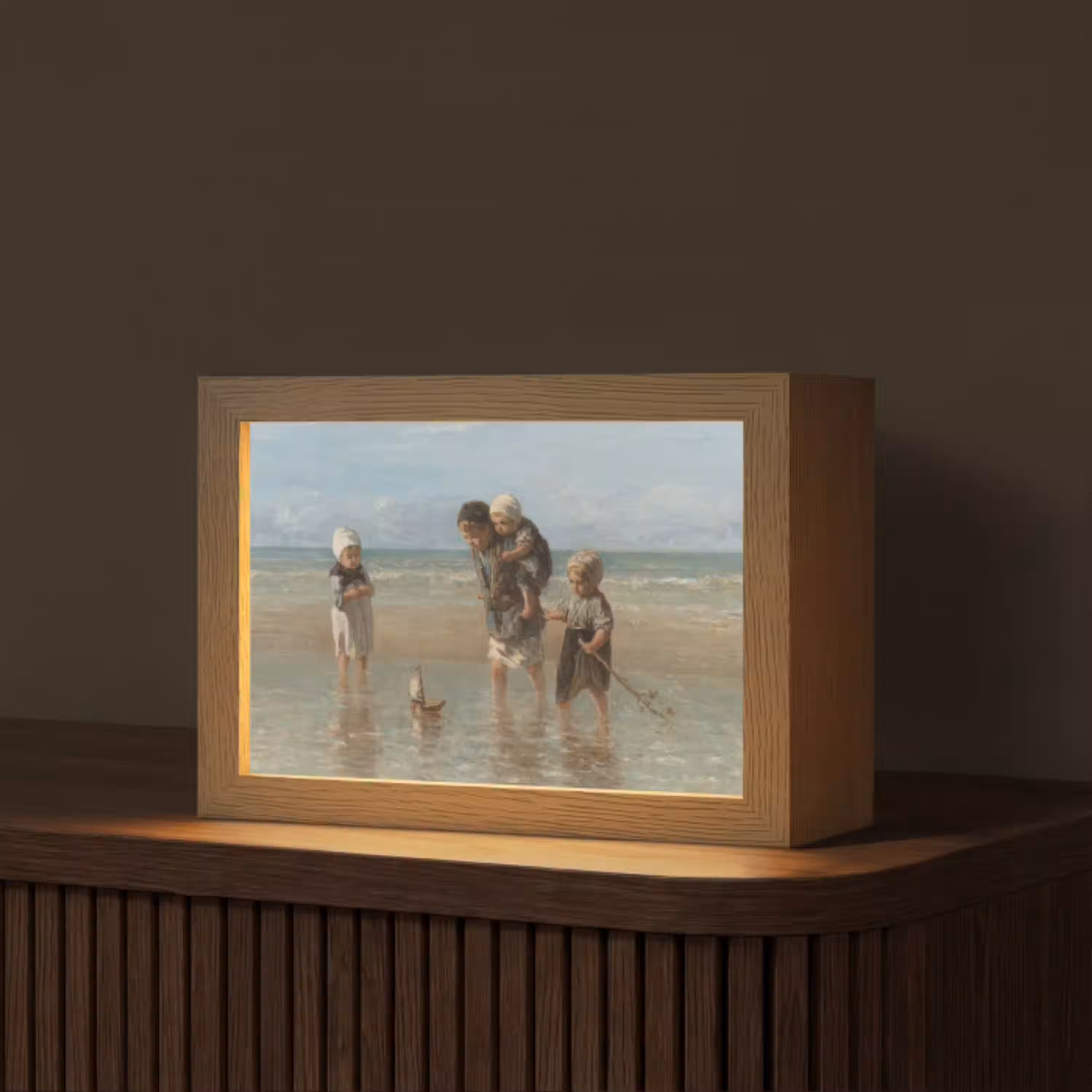 Oude meesters - Kunst - Kinderen der zee - Jozef Israëls Light Box met kabel (Tafellamp) klein -z3d_website