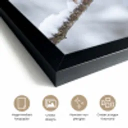 Vogeltje - Sneeuw - Tak - Winter - Zacht fotolijst zwart zonder passe partout klein -sfeer2