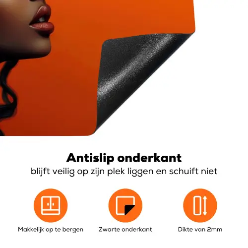 Vrouw - Chilipepers - Pepers - Bloemen Inductie beschermer vinyl 3mm klein -zzzzzzz-td-onderkant