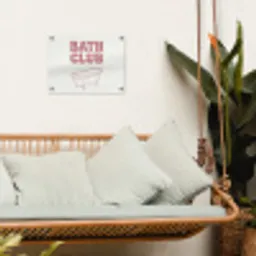 Retro - Bad - Roze tuinposter los doek klein -sfeer7