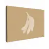 Bananen - Beige - Lijntekening - Minimalistisch Tuinposter op houten frame 2 cm dik klein -3d