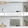 Patroon - Beton - Grijs keuken achterwand spatscherm klein 900 -voor_na_NL