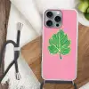 Blad - Groen - Illustratie - Minimalistisch Hoesje iPhone 16 Pro Max met koord klein -sfeer4