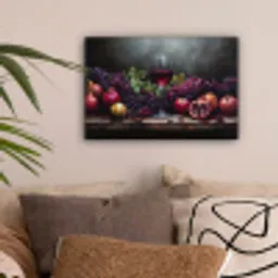 Wijn - Fruit - Stilleven canvas 2cm klein -sfeer1