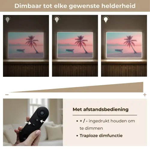 Zee - Boot - Zonsondergang Light Box met batterij (Wandlamp) middel -USP_dimbaarNL