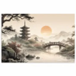 Azië - Landschap - Kleurrijk poster papier klein -3d