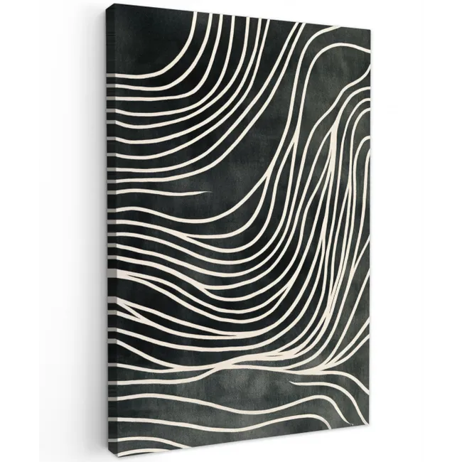 Lijnen - Patroon - Abstract - Wit canvas 2cm klein -z3d