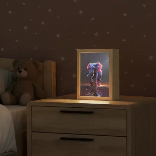 Olifant - Kleuren - Sterren - Dier Light Box met kabel klein -sfeer1_kind