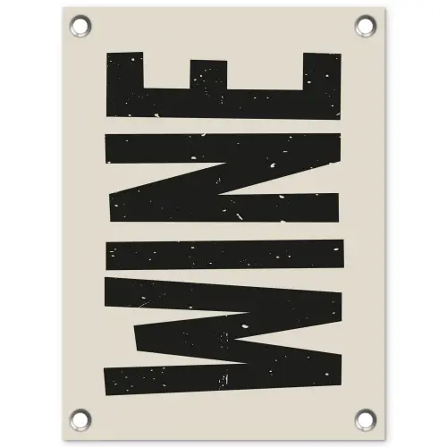 Zwart - Wijn - Decoratie - Vintage tuinposter los doek klein -3d