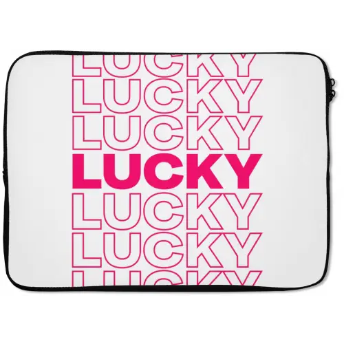 Lucky - Roze - Patroon laptophoes neopreen klein -zkaufland3dotto