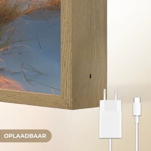 Zonsondergang - Duinen - Strand - Zee Light Box met batterij (Wandlamp) middel -USP_websiteoplaadbaarNL