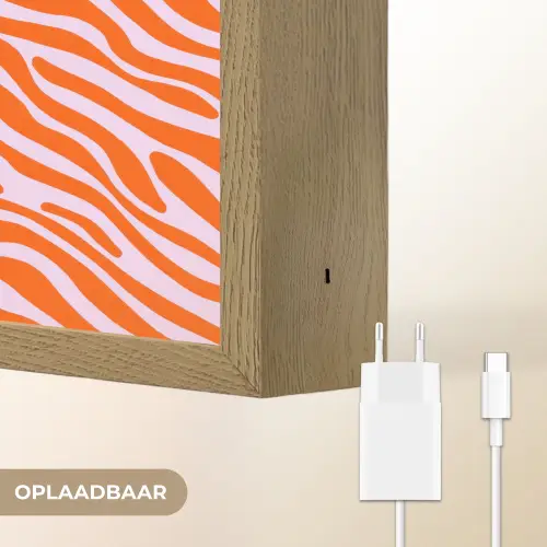 Strepen - Dynamisch - Oranje Light Box met batterij (Wandlamp) middel 907 -USP_websiteoplaadbaarNL