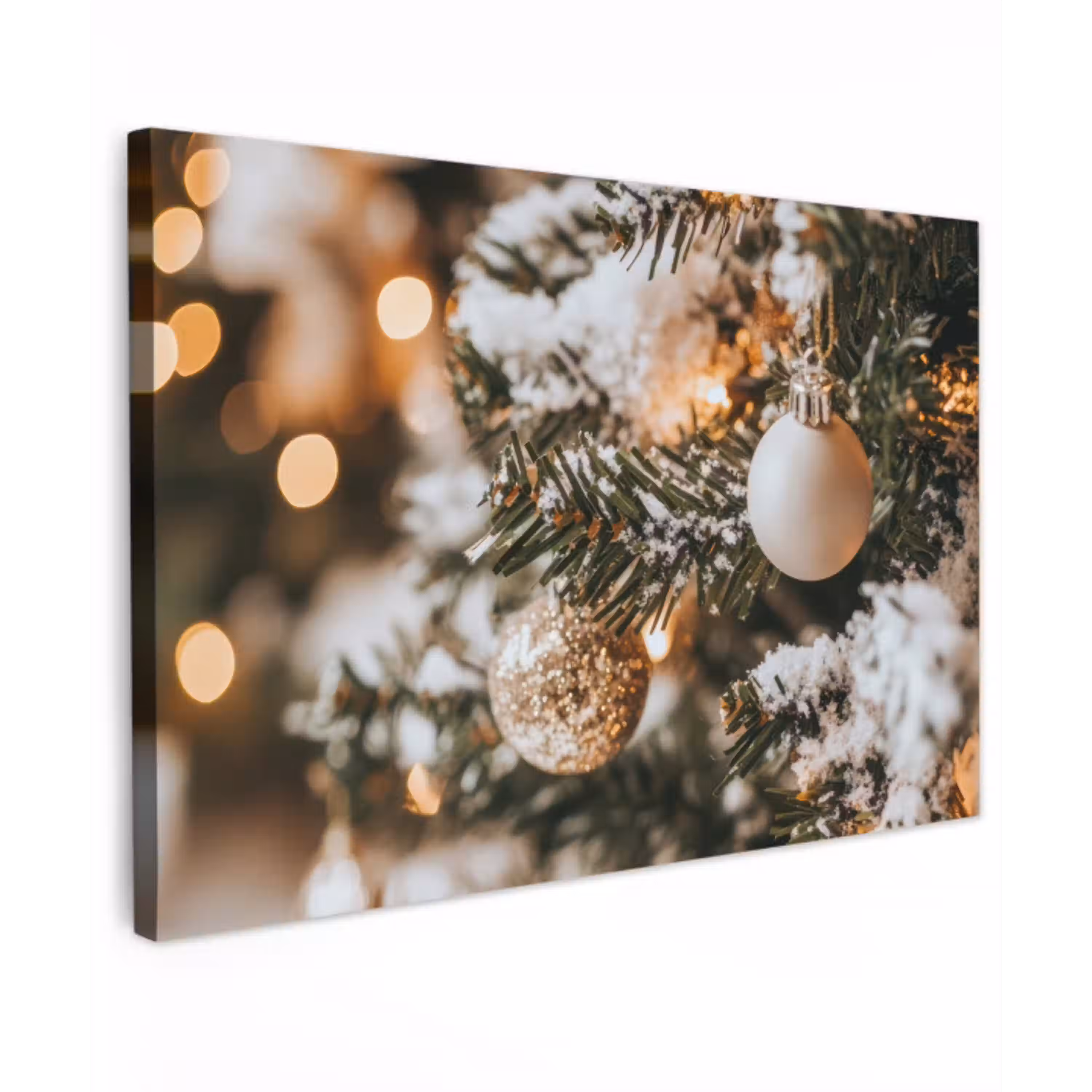 Kerst - Kerstboom - Winter - Binnen - Sneeuw Tuinposter op houten frame 2 cm dik klein -3d