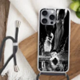 Hardloopschoenen - Rennen - Druppels - Zwart Hoesje iPhone 16 Pro Max met koord klein -sfeer4