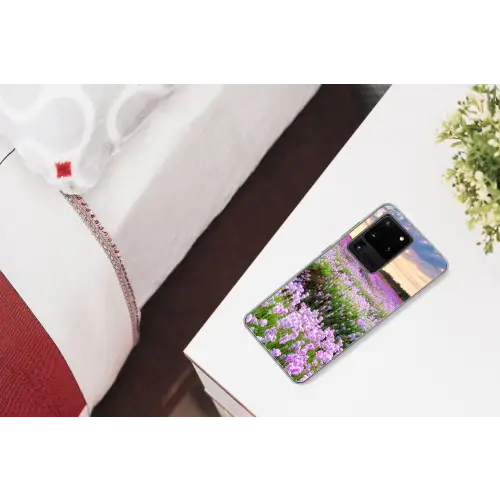 Lavendel - Bloemen - Zonsondergang - Paars - Weide Telefoonhoesje Samsung Galaxy S20 Ultra klein -kamerS20Ultra