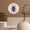 Donkerblauw - Kever - Bloemtakken - Sierlijk Wandcirkel kunststof plaat 5mm dik klein -sfeer1