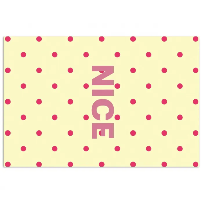 Nice - Stippen - Roze - Geel poster papier klein -3d