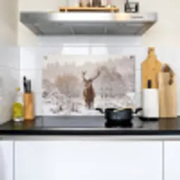 Edelhert - Bos - Sneeuw - Winter - Majestueus Inductie beschemer met haakjes klein -sfeer2