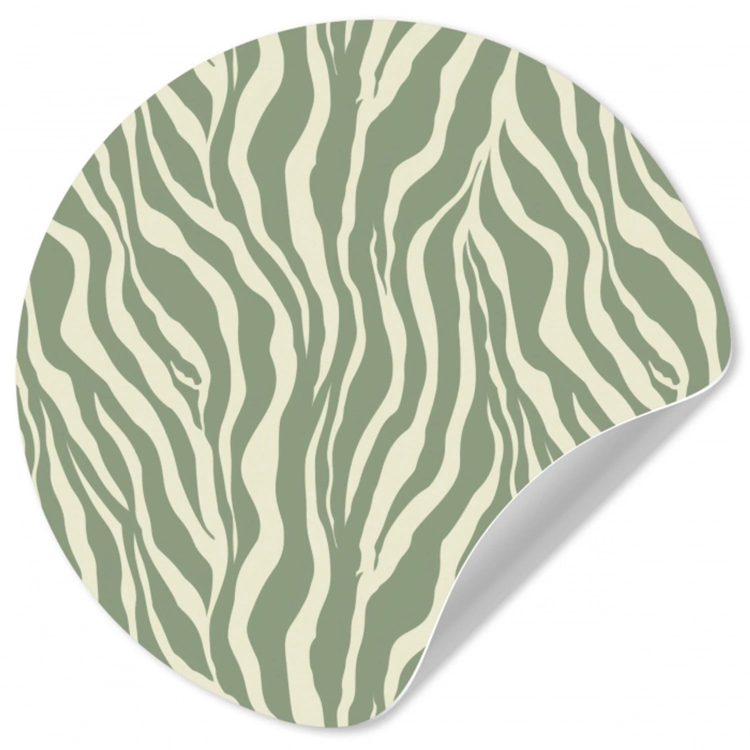 Zebra - Motief - Groen Wandcirkel behangsticker klein 186 -3d