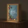 Merry Christmas - Blauw - Kerst - Winter Light Box met kabel (Tafellamp) klein -z3d_website