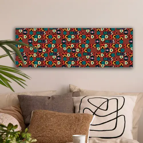 Bruin - Retro - Disco - Patroon canvas 2cm klein 828 -sfeer1