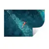 Vrouw - Water - Bikini - Oranje Muursticker klein -3d
