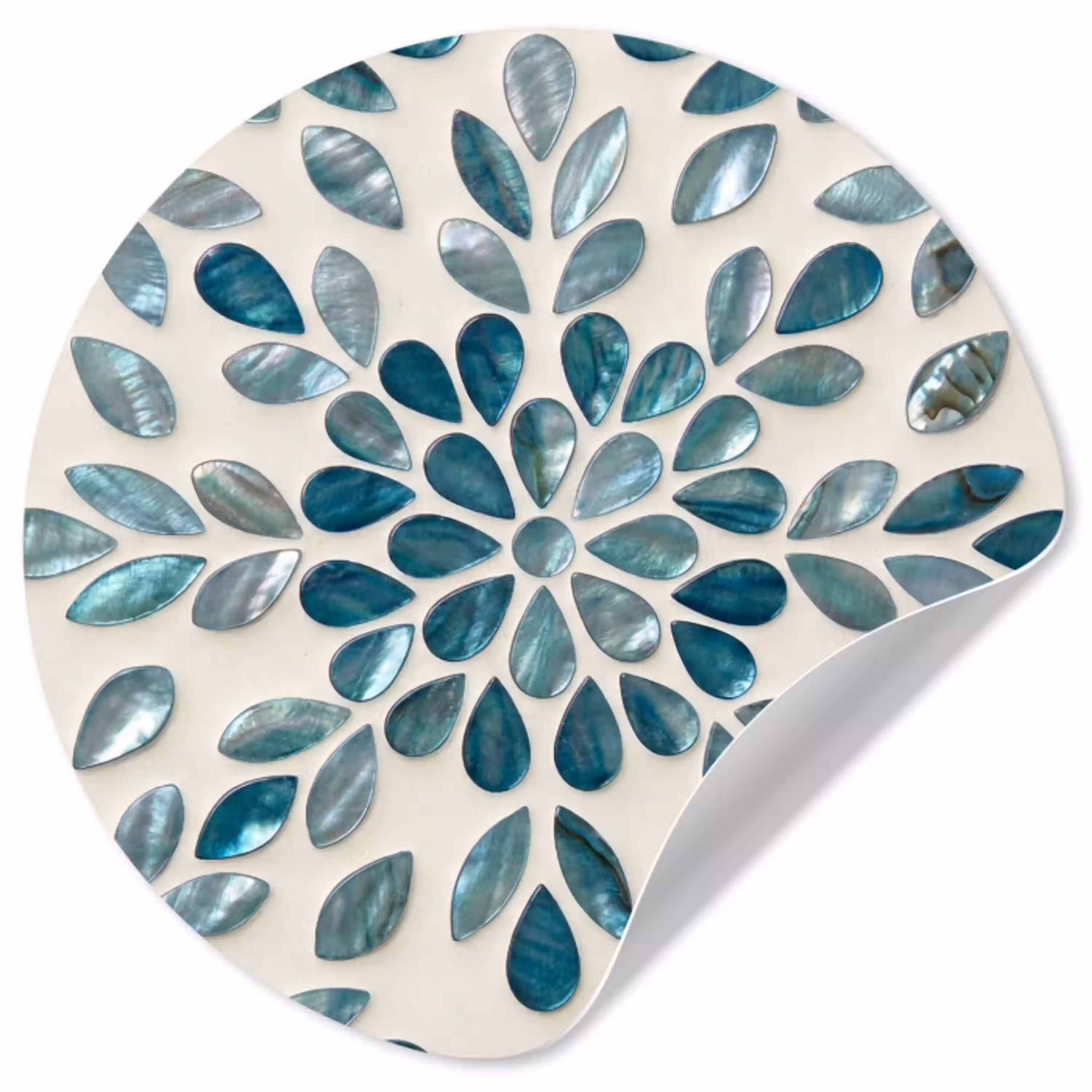 Patroon - Bladeren - Abstract - Modern - Turquoise Wandcirkel behangsticker klein -3d