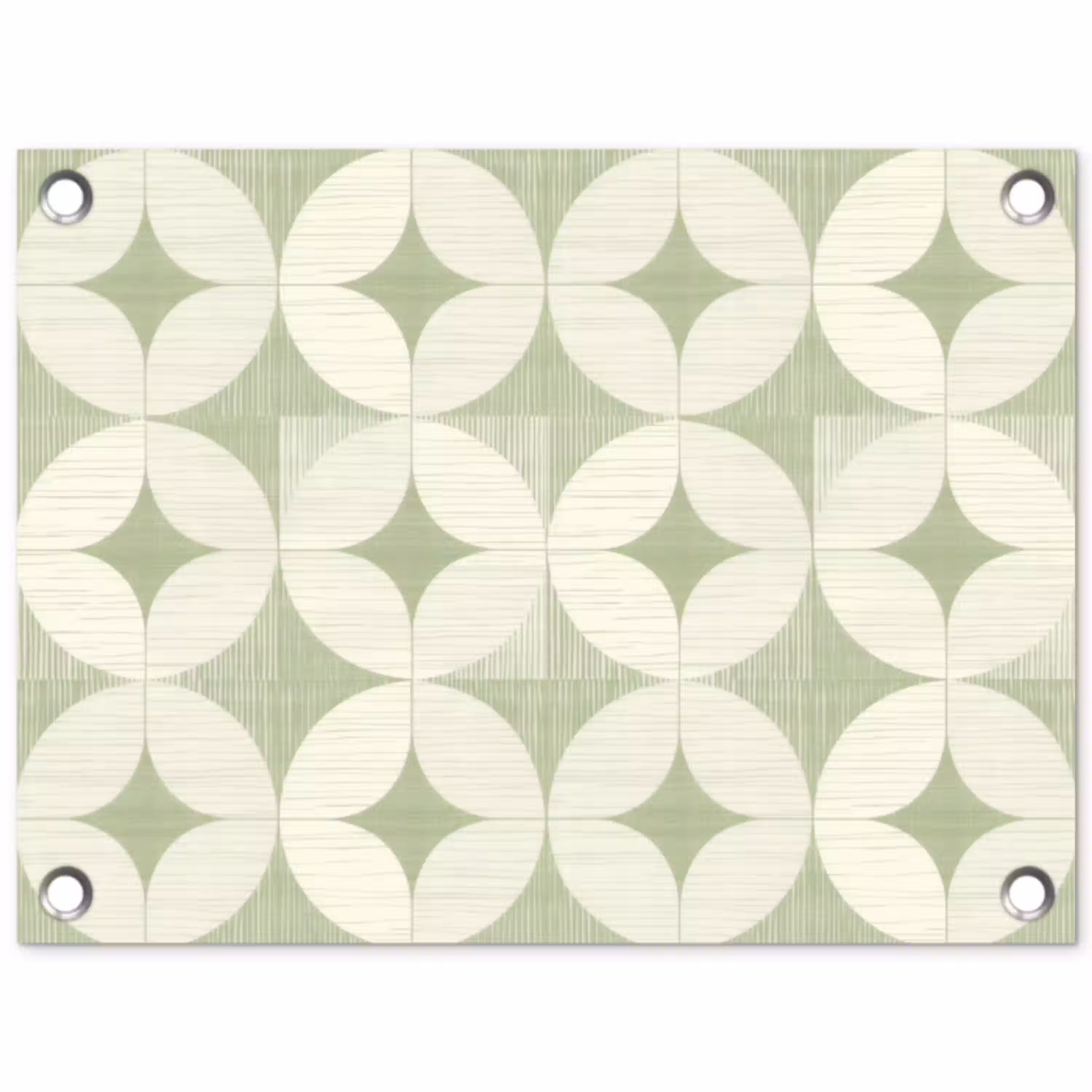 Saliegroen - Geometrisch - Retro - Mid-Century - Patroon tuinposter los doek klein 239 -3d