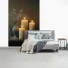 Kaarsen - Stilleven - Rustiek - Boeken fotobehang vinyl groot -slaapkamer
